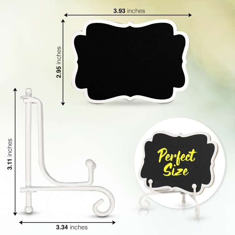 OLEOLETOY Mini Chalkboard Signs for Food  10 Pack Food Cards or Name Tags for Chafing Dish Buffet Set with Iron Stand  Small Chalk Board Labels for Mimosa Bar Supplies  Appetizer or Bakery Signs with 2 Pens - Image 5
